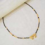 Gold Plated CZ Stone Disc Pendant Mangalsutra Necklace
