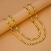 Unisex Premium Gold Plated Long Saniya Chain-36"