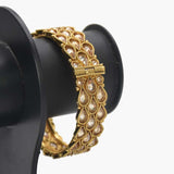 Tear Drop Antique Gold Plated Kundan Screw Bangle
