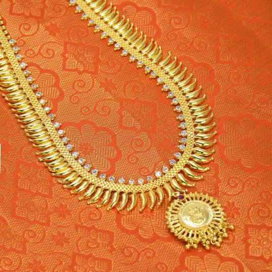 Gold Plated Traditional CZ Pulinakham Necklace