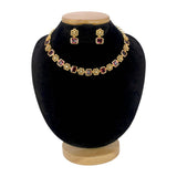 Elegant Antique Floral Square Stone Sufi Necklace Set