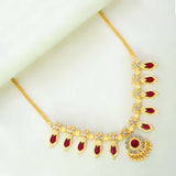 Traditional Kerala Nagapadam Necklace - Red