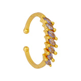 Versatile Adjustable Gold Plated Ladies Stone Finger Ring