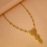 Alluring Gold Plated Ruby CZ Heart Bridal Long Chain