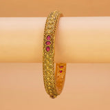 Antique Gold Plated Kemp Stone Kada Bangle