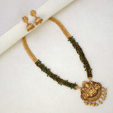 Ethnic Antique Matte Lakshmi Temple Beaded Long Necklace Set