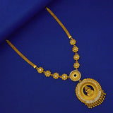 Antique Floral Semi-precious Stone Lakshmi Pendant Necklace