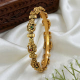 Antique Multi-colour Kemp Stone Peacock Bangle