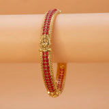 Antique Matte Lakshmi Coral Red Stone Bangle