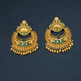 Antique Lakshmi Kemp Chandbali Earrings