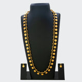 Antique Kemp Stone Lakshmi Kasu Long Necklace Set - Green