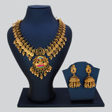 Antique Gold Lakshmi Black Enamel Necklace Set