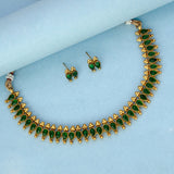 Antique Matte Green Paisley Mango Necklace Set