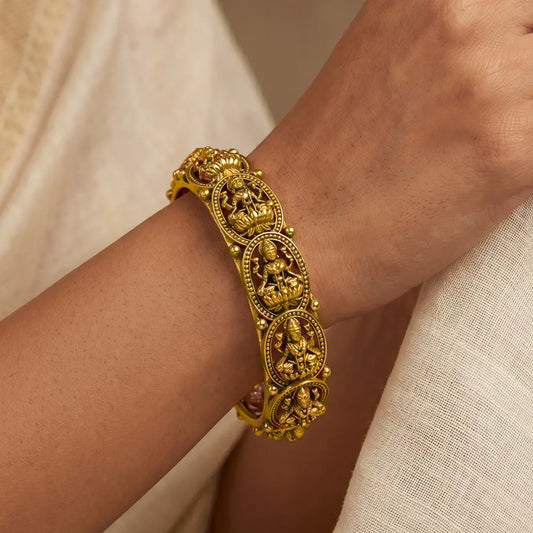 Antique Gold Plated Lakshmi Kada Bangle