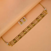AntiqueGoldPlatedTripleLayerChokerSet