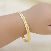 Gold Plated Baby Double - Line Rail Bangles - K Supreme