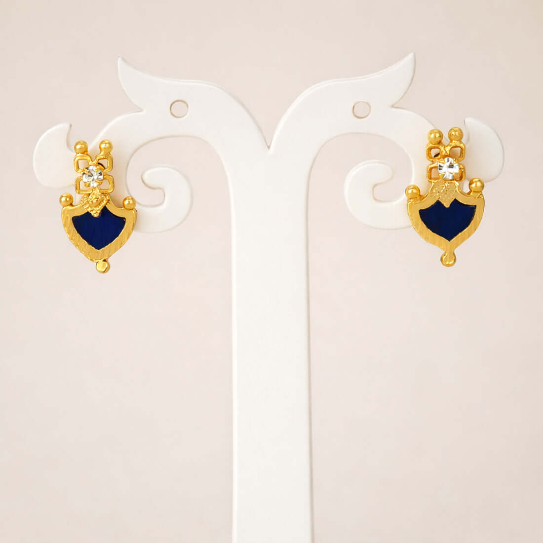 South Traditional Gold Plated Palakka Ear Studs - K Supreme