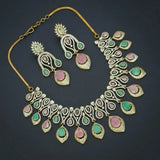 Victorian CZ Pastel Stone Necklace Set