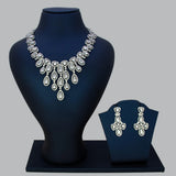 Rhodium-Plated CZ Stone Bridal Necklace Set