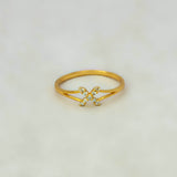 Gold-plated CZ Stone Butterfly Finger Ring