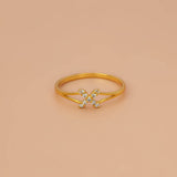 Gold-plated CZ Stone Butterfly Finger Ring