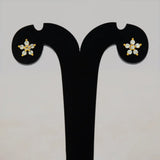 CZ Stone Small Floral Stud Earrings — Gold Plated