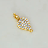 Gold Plated CZ Stone Studded Teardrop Pendant