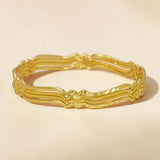 Charming Gold-Plated Zigzag Design Bangle