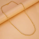 Gold-Plated Clear White Crystal Bead Chain