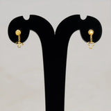 Gold Plated Clover Design Drop Earrings for Kids