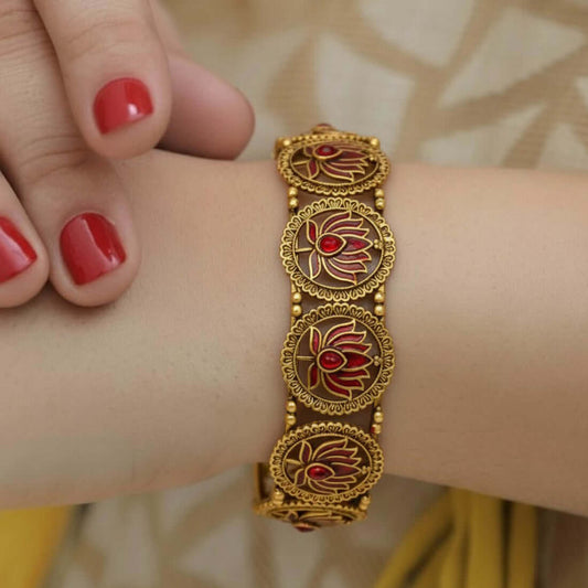 Contemporary Matte Finish Kemp Lotus Bangle