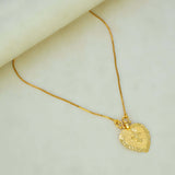 Gold Plated Heart Leaf Cross Pendant