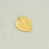Gold Plated Heart Leaf Cross Pendant