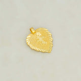 Gold Plated Heart Leaf Cross Pendant