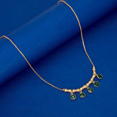 Stylish Gold Plated Crystal Hanging Beads Necklace