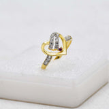 Dashing Gold Plated AD Stone Heart Love Finger Ring