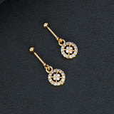 Delicate Floral CZ Gold Plated Bugadi Earrings