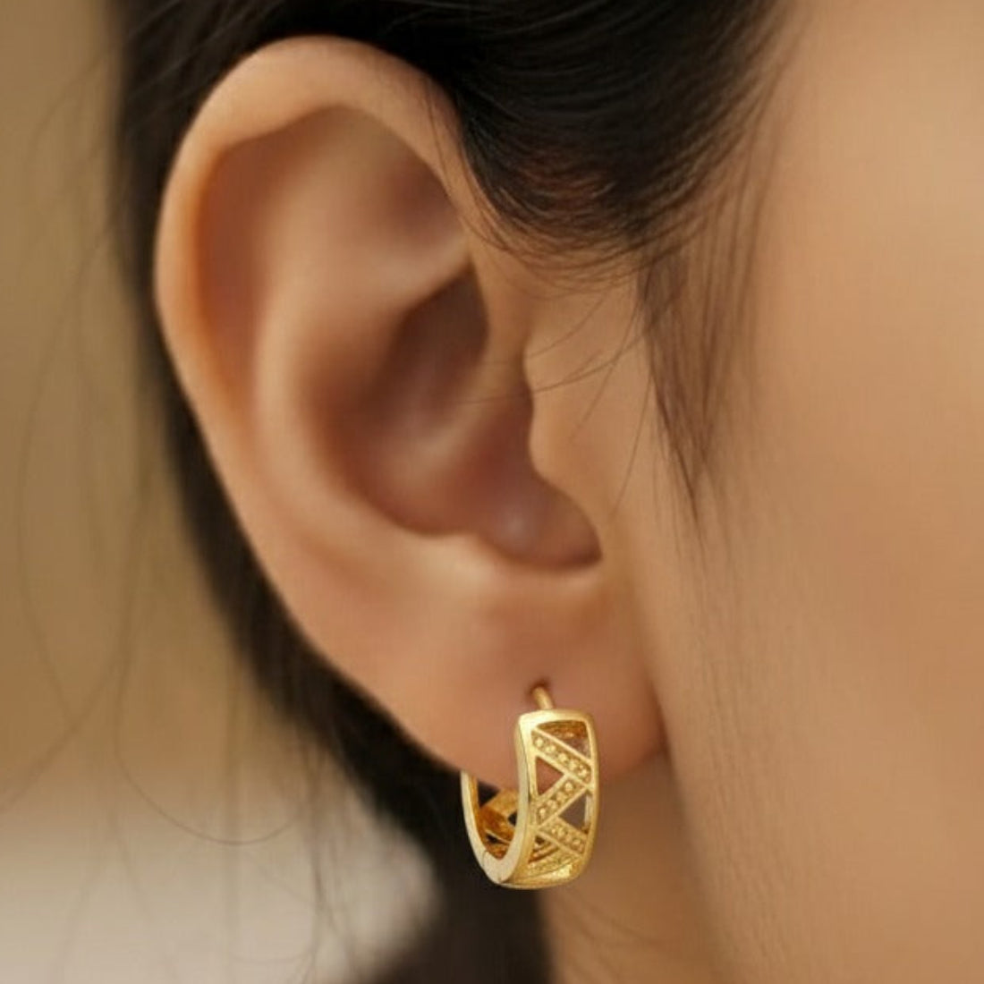 Delicate Gold Plated Huggie Hoop Earrings
