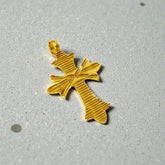 Unisex Gold Plated Designer Cross Pendant