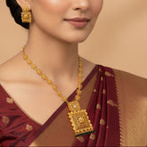 Designer Big Square Filigree Pendant Necklace