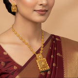 Designer Big Square Filigree Pendant Necklace