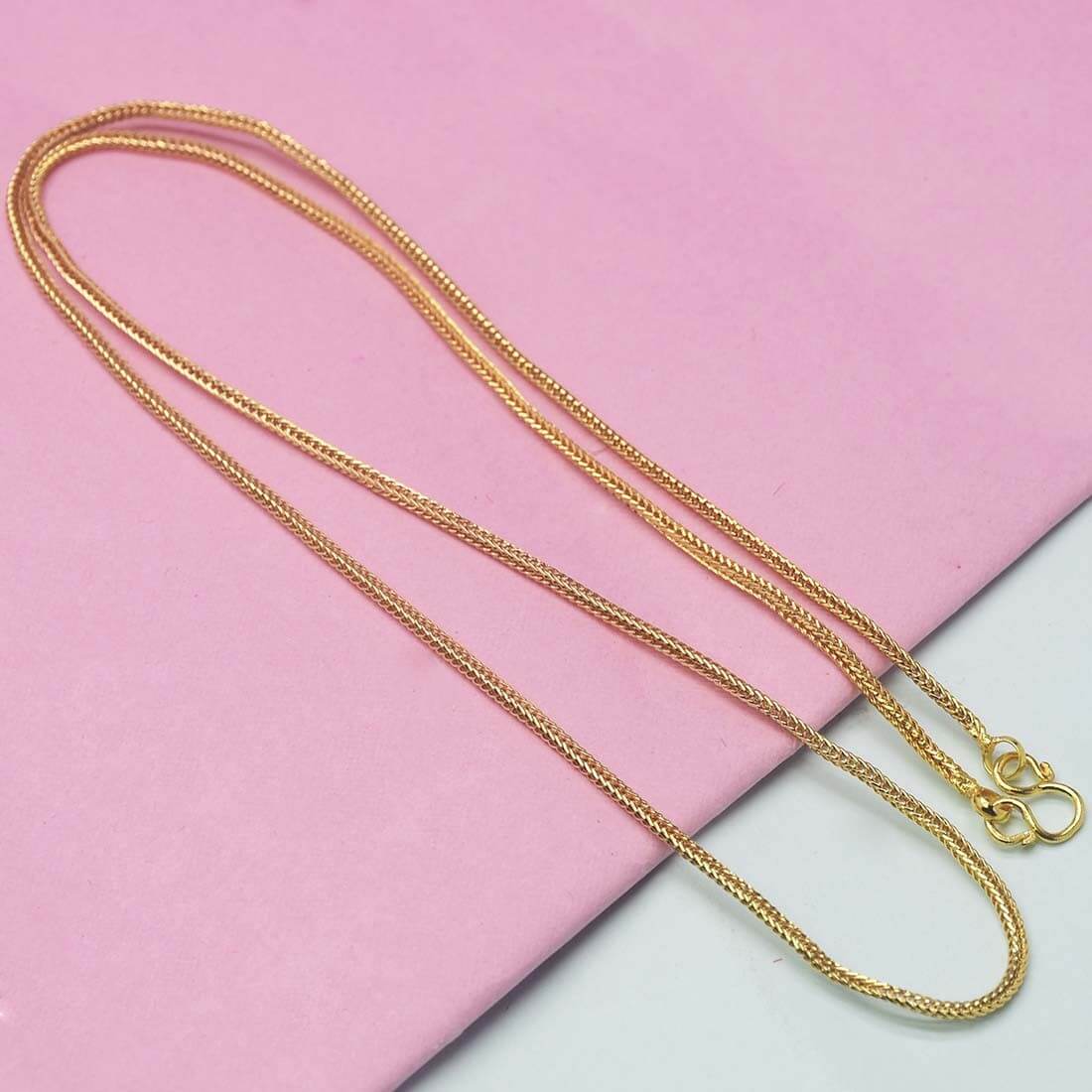 Designer Gold Plated Thin Foxtail Chain