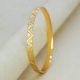 Chevron Zigzag Pattern Two-Tone Bangle