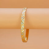 Chevron Zigzag Pattern Two-Tone Bangle