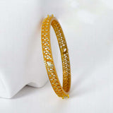 Elegant Gold Plated American Diamond Net Bangle