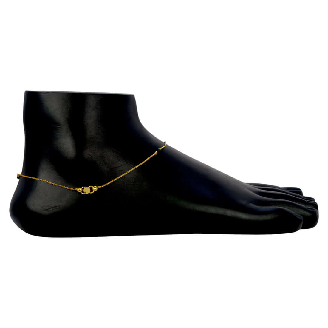 Elegant-Gold-Plated-Green-Crystal-Anklet