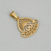 Elegant Gold Plated Sunrise Filigree Pendant