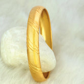 Gold Plated Medium Designer Lightweight Pipe Bangle