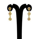 Elegant-Gold-Plated-Triple-Floral-Drop-Earrings