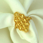 Elegant Long Pattern Gold Plated Statement Finger Ring